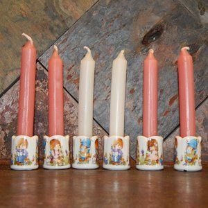 6  Vintage German Candle Holder Signed Funny Design W Germany